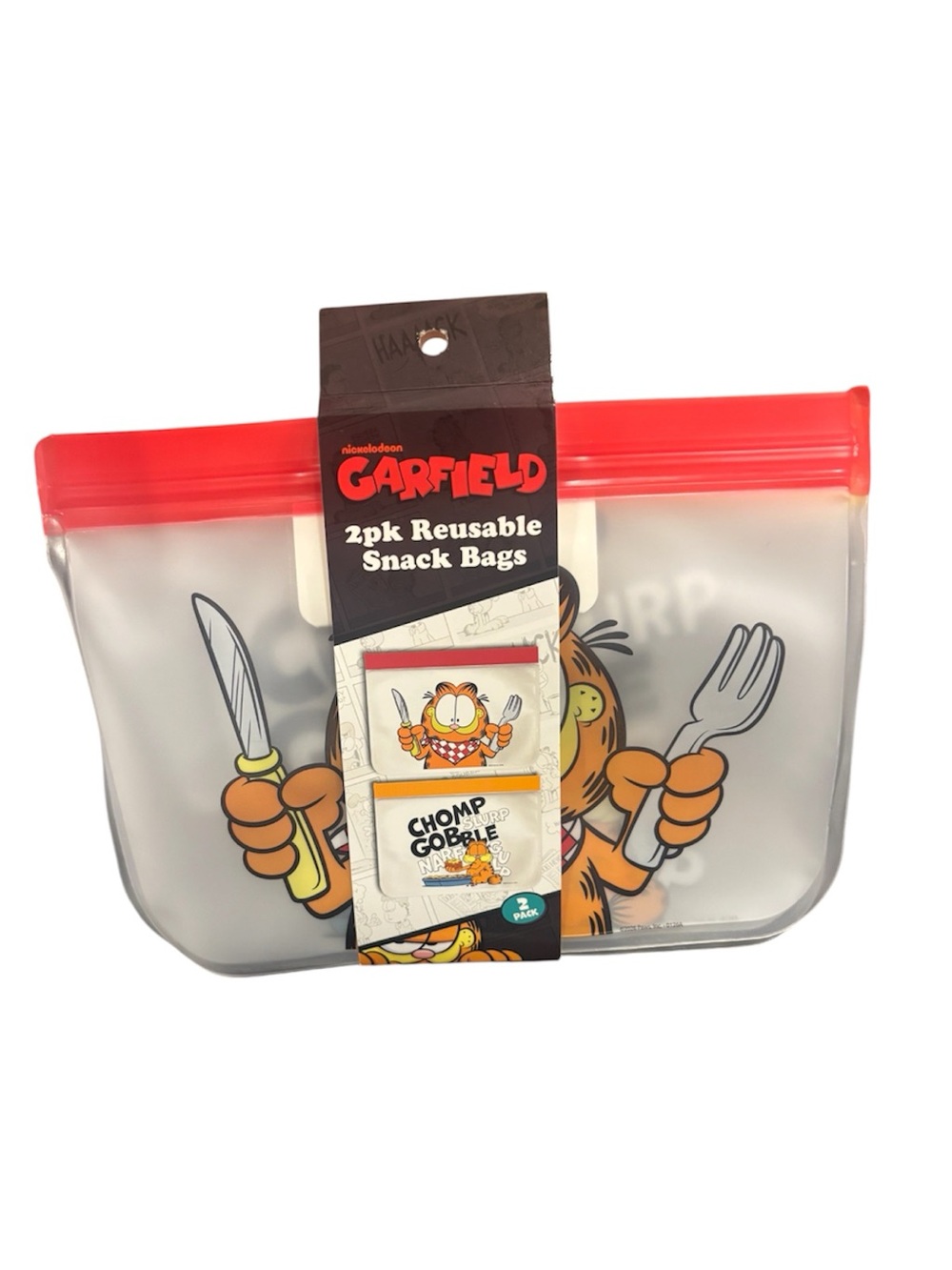Garfield Reusable Snack Bags - 2 Pack NEW